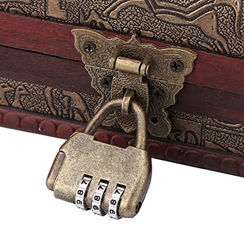 Small Wooden Treasure Chest Box with Lock U546