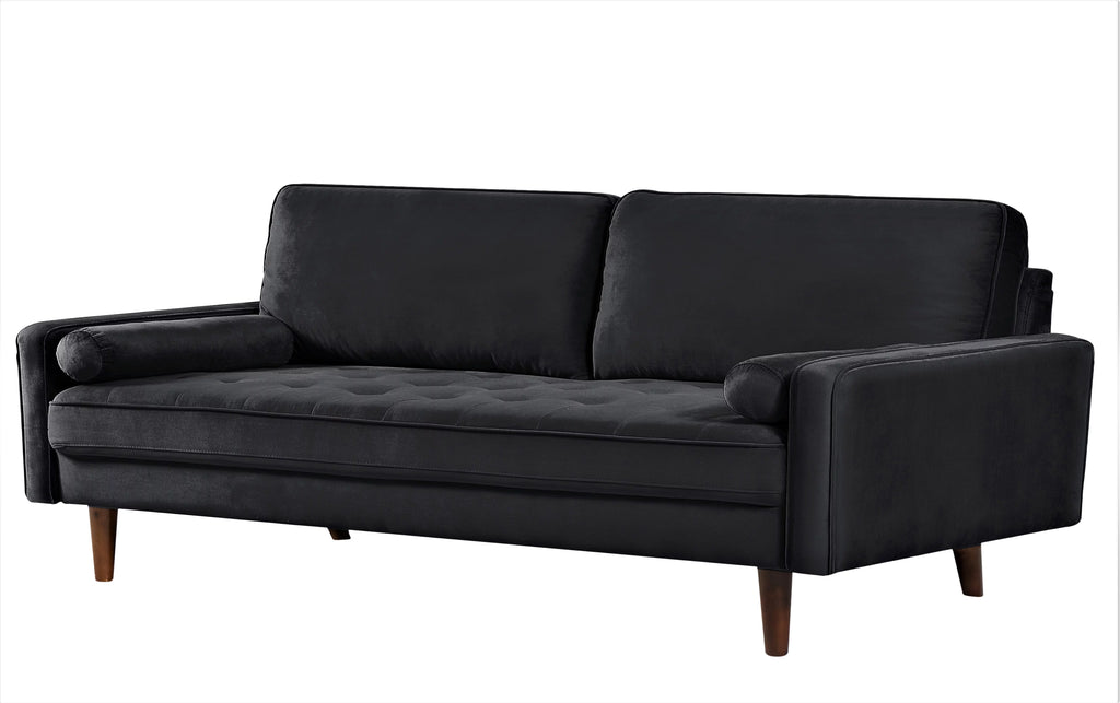 Black Velvet Tufted Sofa M4388