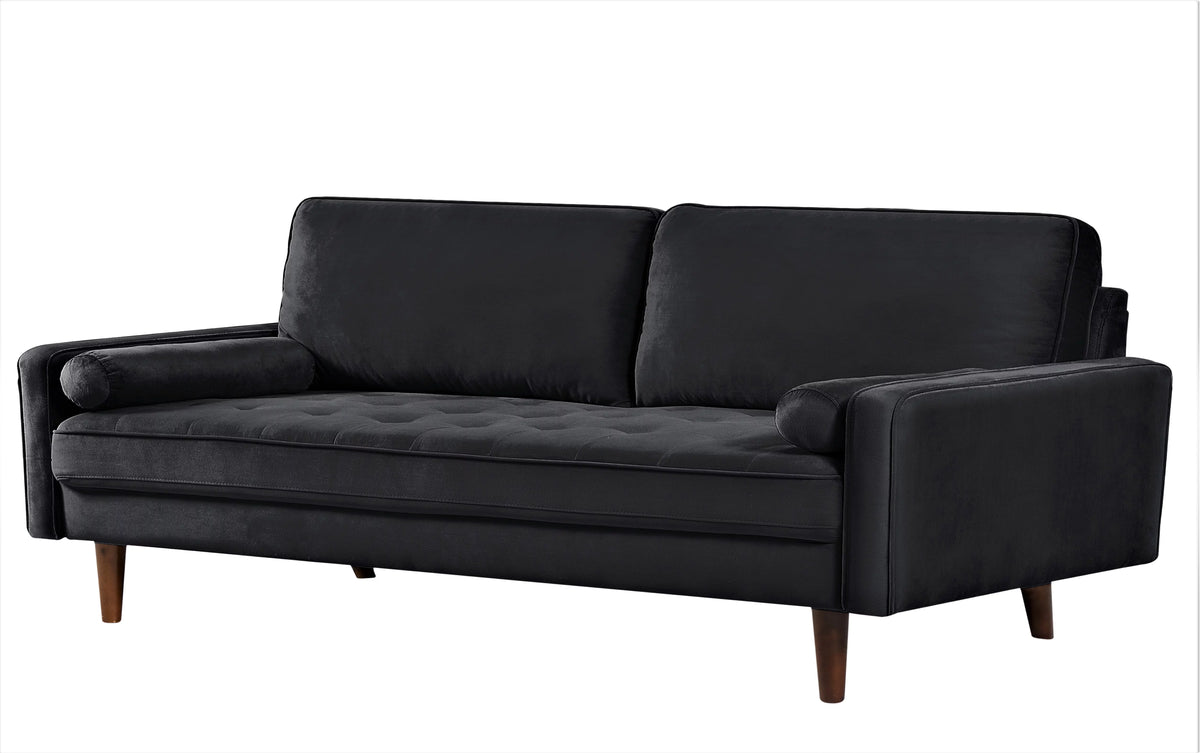 Black Velvet Tufted Sofa M4388