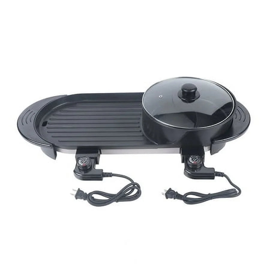 2 In 1 Portable Electric Non-stick Hot Pot Barbecue Grill T94958