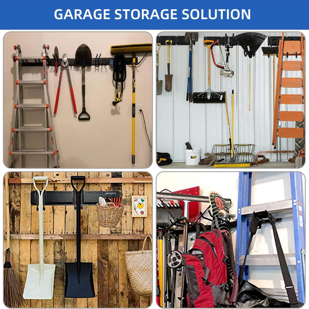 Heavy Duty Steel Tool Storage Rack with Wall Hooks Pack of 2 E74592