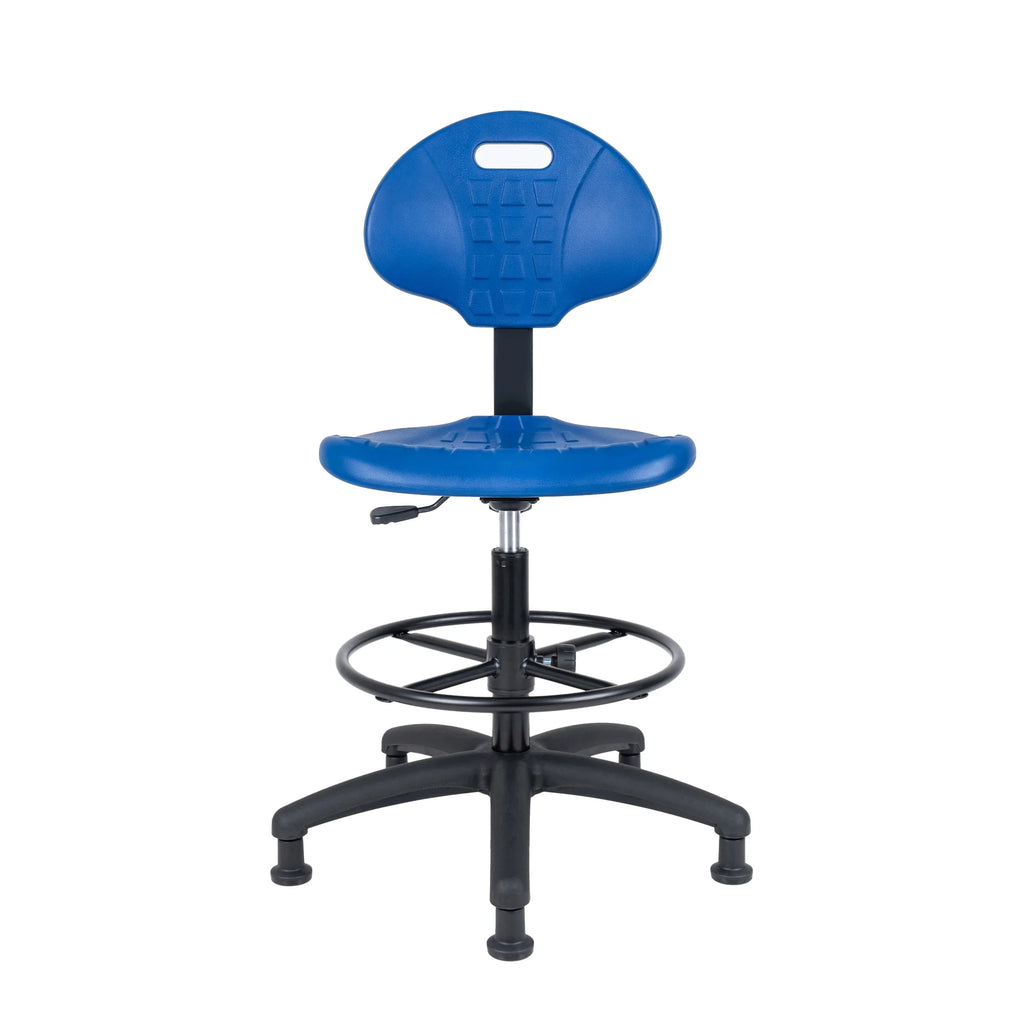 Blue Polyurethane Drafting Stool Chair O56552