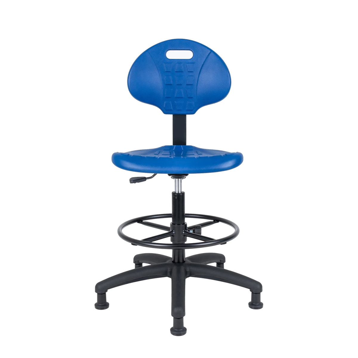Blue Polyurethane Drafting Stool Chair O56552