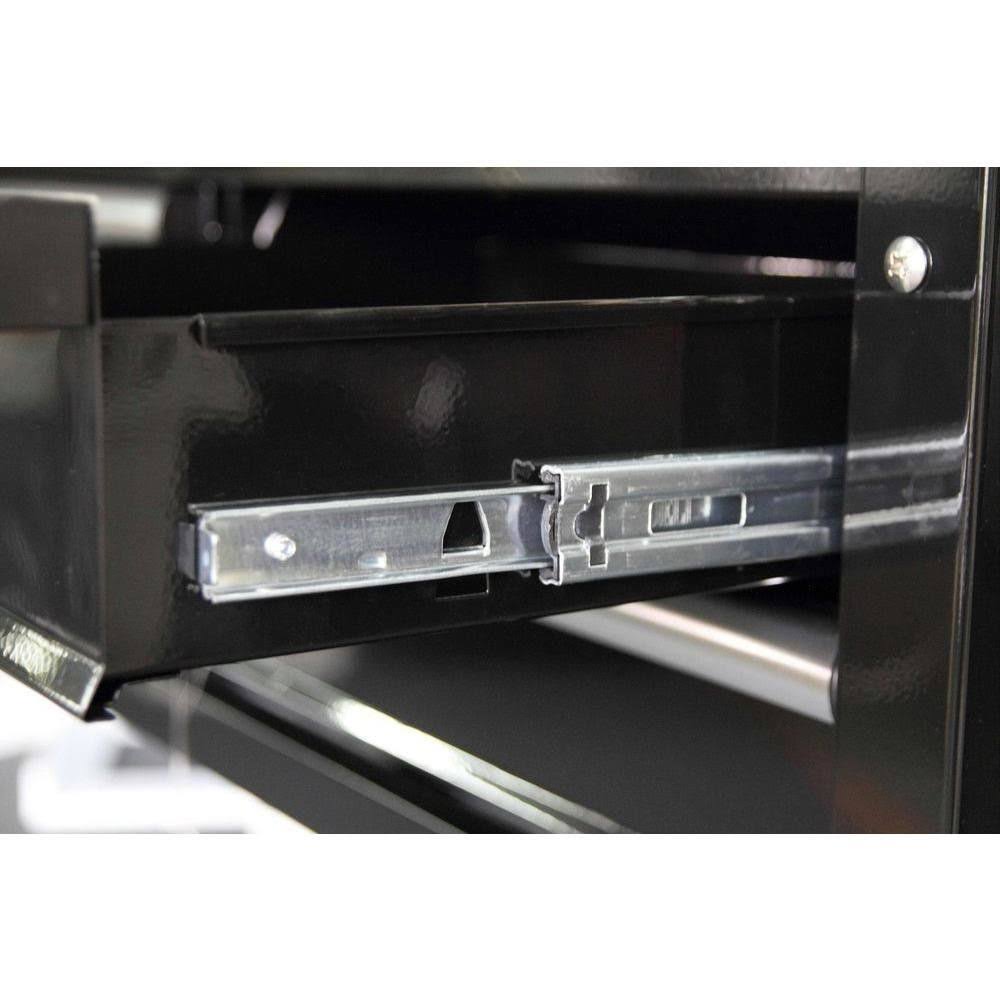 36 in. 3-Drawer Rolling Tool Cabinet Cart with Wood Top Black D34004