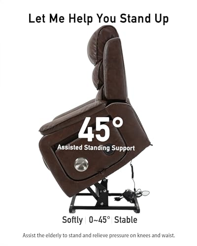 Large Power Lift Recliner with Heated and Massage, Dual Motor, 25in Wide Seat B698