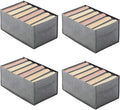 4 Packs 6-Compartment Clothes Organizer Drawer With Handles A4131