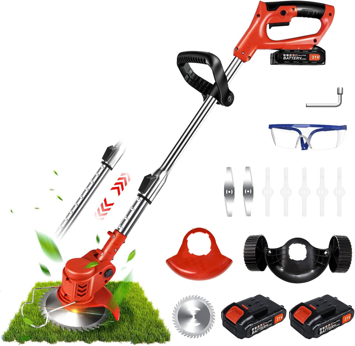 Cordless Battery Powered Weed Wacker Brush Cutter Grass Trimmer V849964