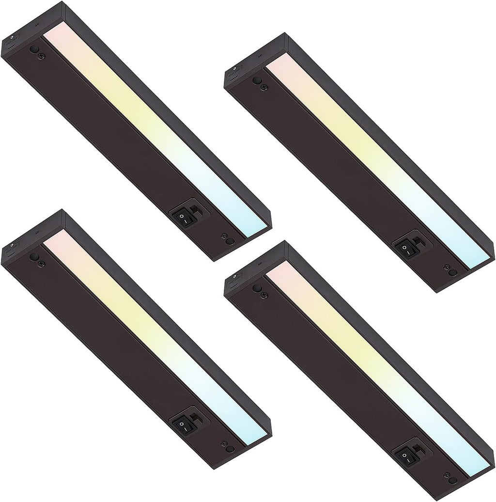 LED Under Cabinet Light, 12 Inch, 8W, Dimmable, 3 Color Selectable, Pack of 4 W523