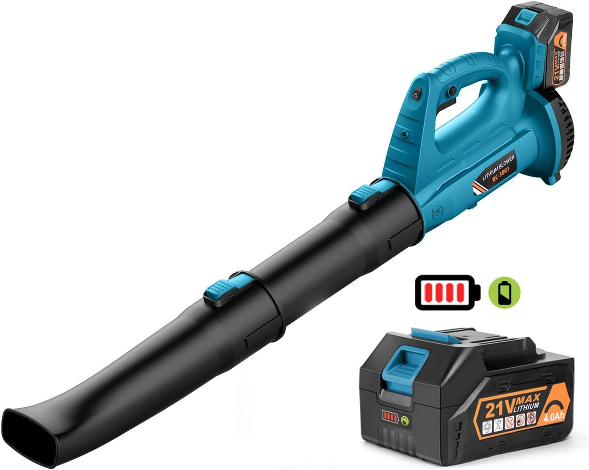 Cordless Leaf Blower, 320 CFM 150 MPH Battery Powered with Battery and Charger P7523