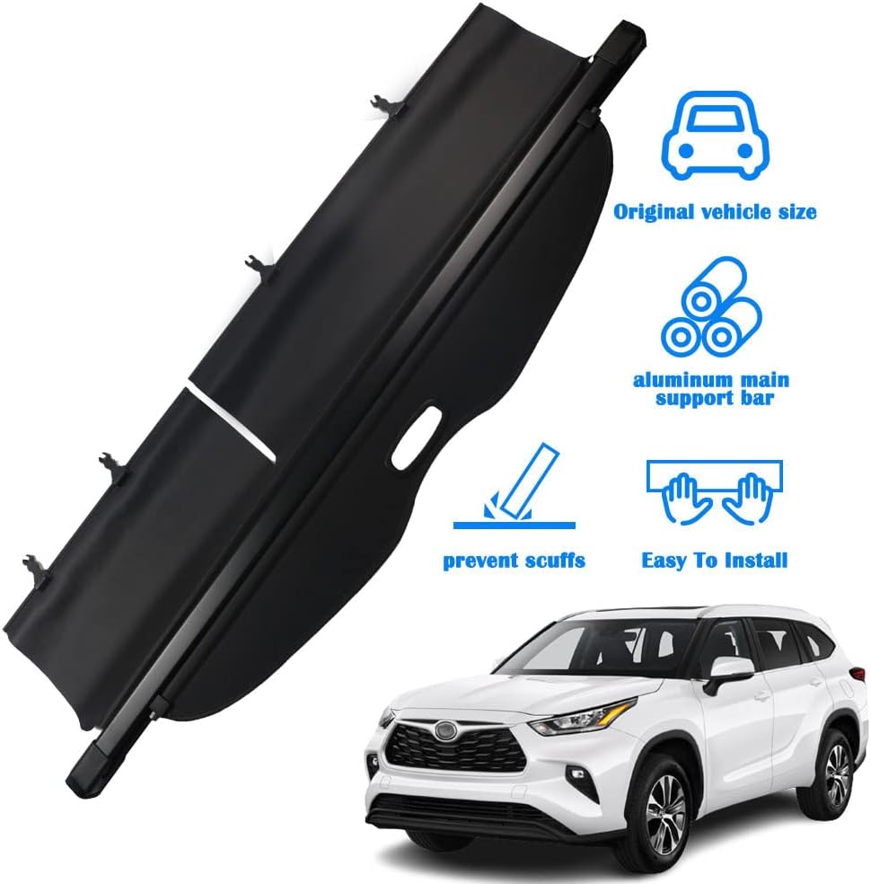 Black Retractable Cargo Trunk Cover D7156