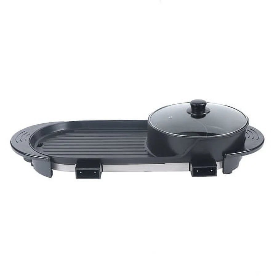 2 In 1 Portable Electric Non-stick Hot Pot Barbecue Grill T94958