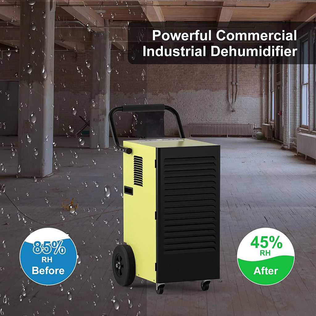 150 Pints Commercial Dehumidifier with Drain Hose and Water Tank C59189
