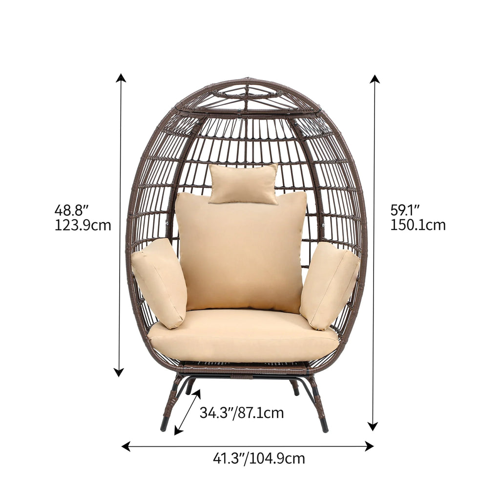 Egg Chair with Cushion Wicker PE Rattan B84379