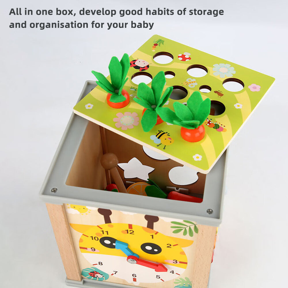 6-in-1 Wooden Blocks Shape Sorter Montessori Toys E95811