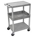 Gray Flat Top/Bottom & Tub Middle Shelf Cart O3143