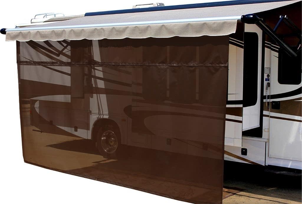 Black Solar Mesh Sun Shade for 12V Electric RV Awning, 13' x 6' S18303