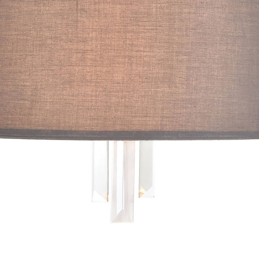 2-Light Sconce in Satin Nickel with Graphite Fabric T6781