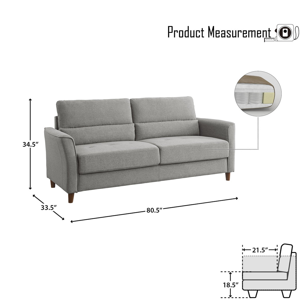 Gray Fabric Upholstered Sofa Z793588