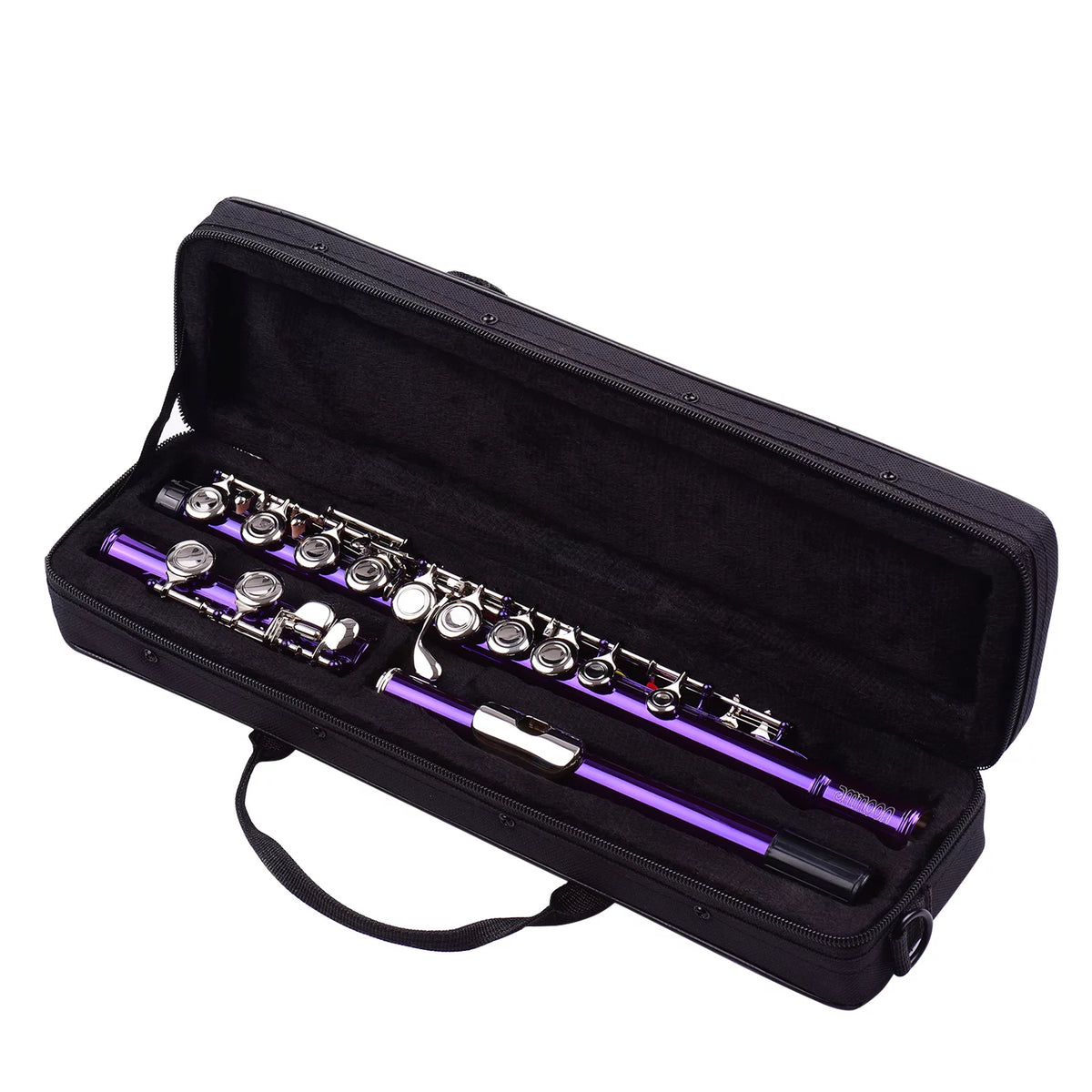 16 Keys Cupronickel Nickel-plated Closed Hole C Flute with Carry Case Q83034
