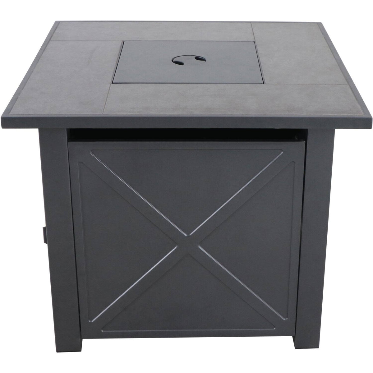 GAS Fire Pit with Tile Top and Light Gray Lava Rocks N8707