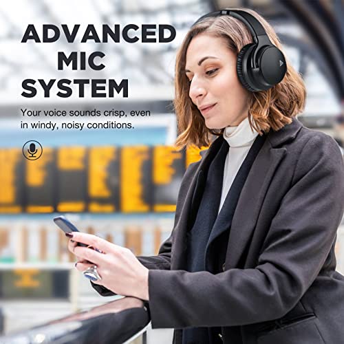 Matte Black Active Noise Cancelling Wireless Over Ear Bluetooth Headphones U156569