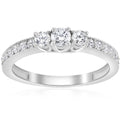 14K White Gold 3 Stone Diamond Ring J166478