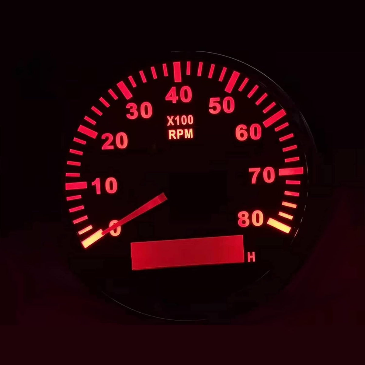 85mm 8000 RPM Tachometer Gauge With Hour Meter RED Backlight Waterproof Pack of 2 W5491