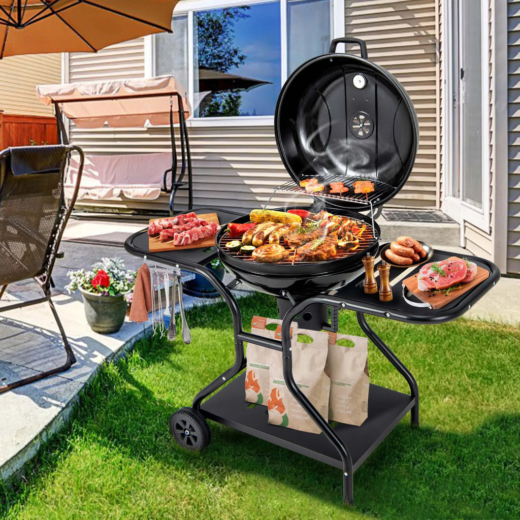 22 inch Charcoal BBQ Grill with Thermometer G3207
