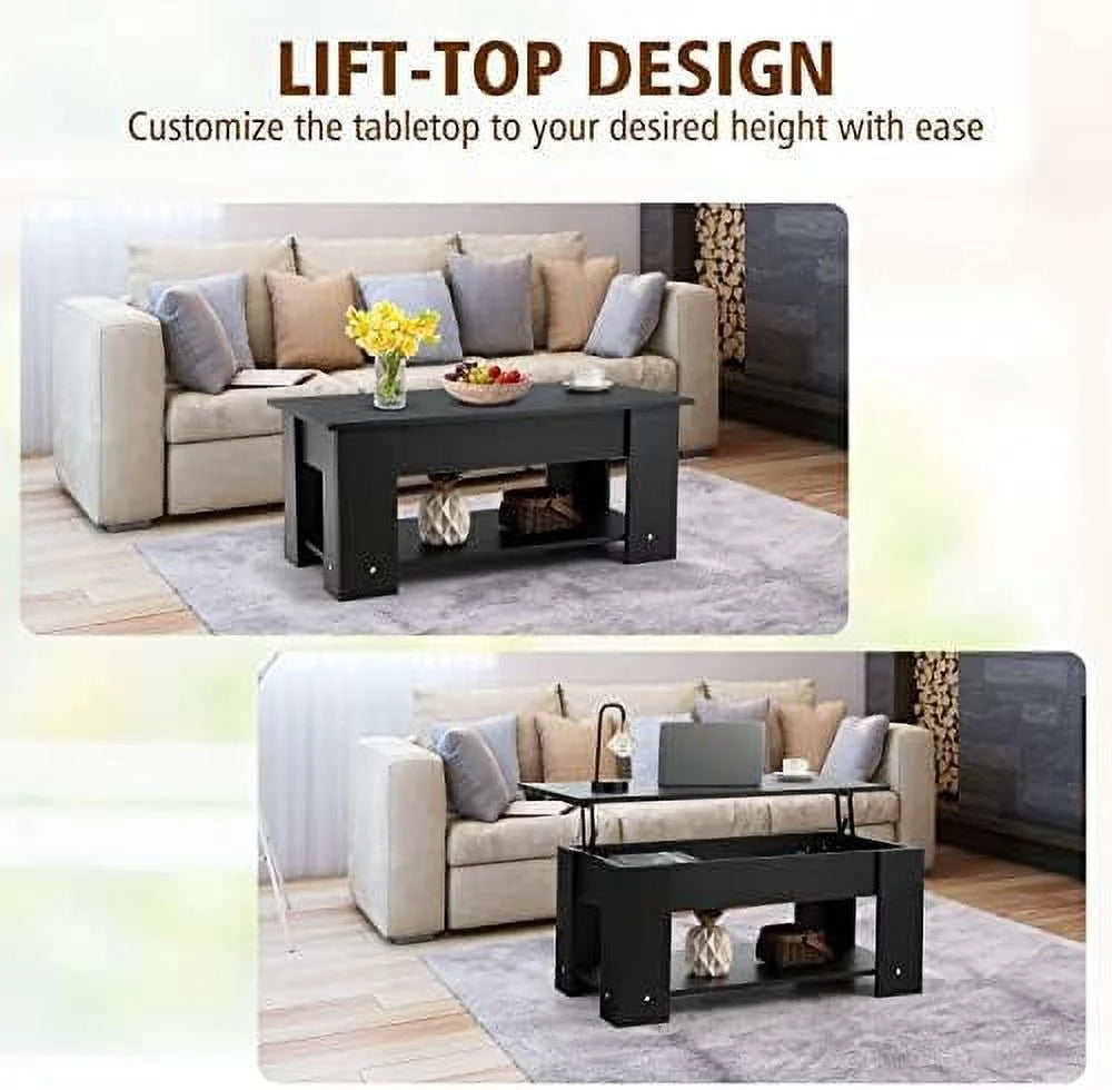 Lift Top Coffee Table with Hidden Compartment R931
