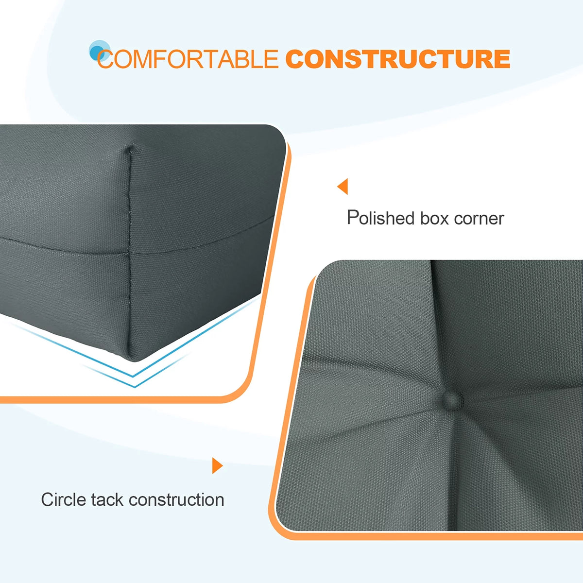 Tufted Outdoor Indoor Chair Cushion Set of 2 X777807
