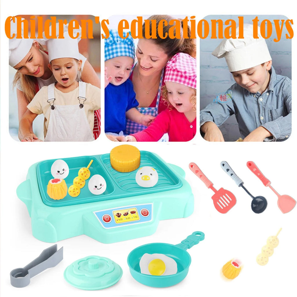 Educational Toys Grill Barbecue Set BBQ Food Toys with Music Lights Kids Spatula Q5702