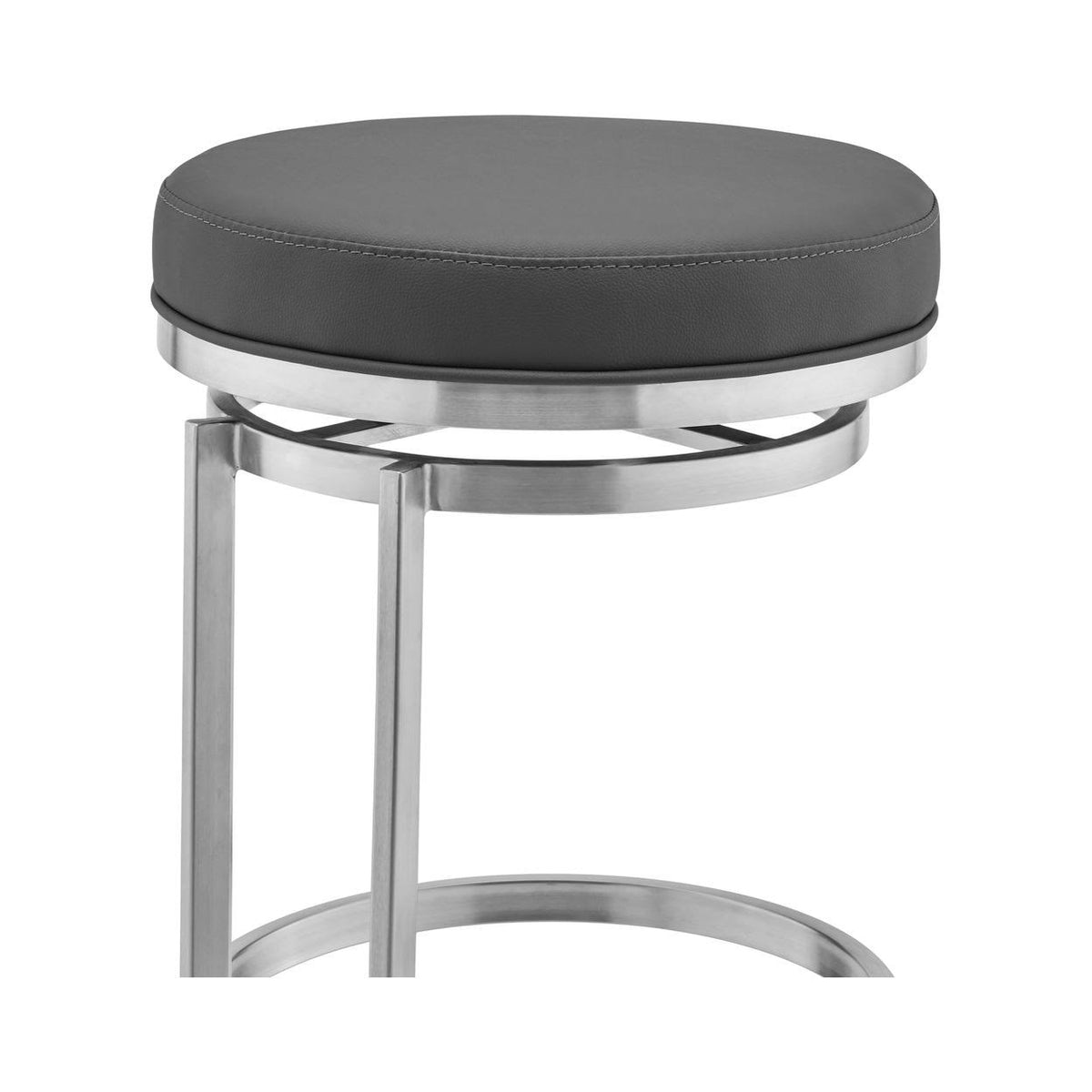 Gray Faux Leather Swivel Bar Stool G638