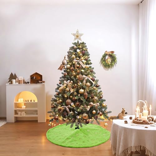 White 36 Inches Faux Fur Christmas Tree Skirt U356381