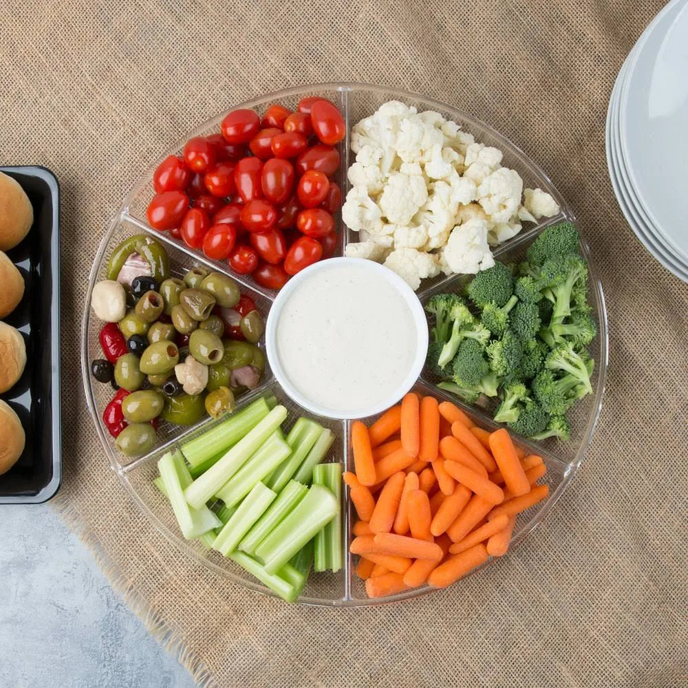 Clear Plastic 7-Compartment Tray - 12/Case X2003