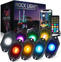 Multicolor LED Rock Lights Kit with Bluetooth Remote, 8 Pods U3623