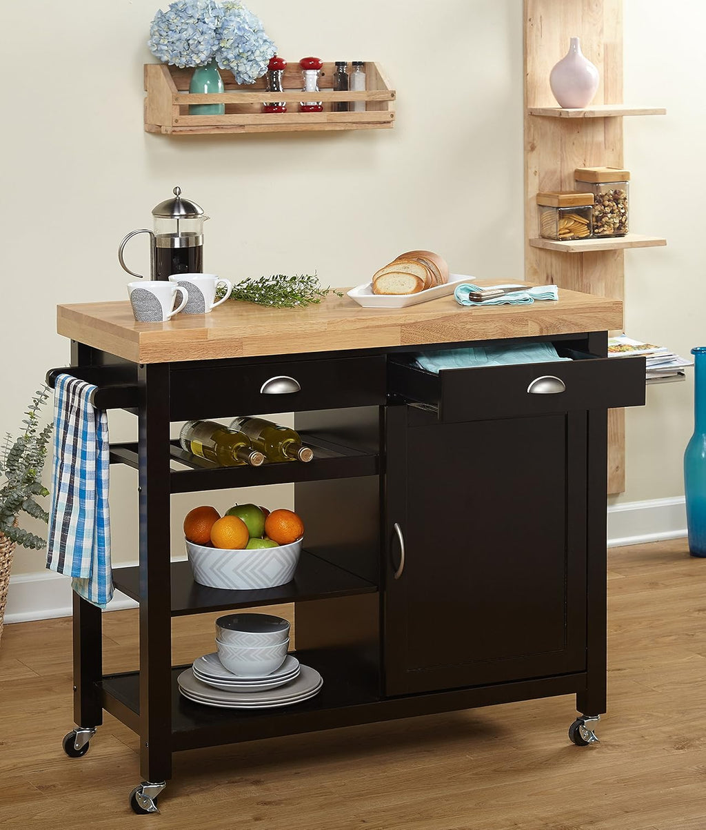 Wenge/Natural Storage Kitchen Cart X81942