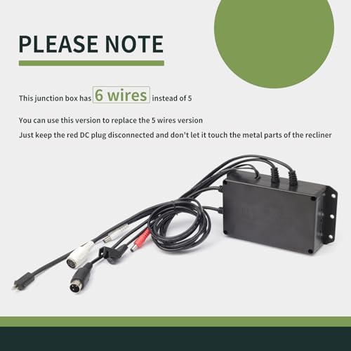 6 Wire Junction Box for Power Recliner Lift Chair J26201