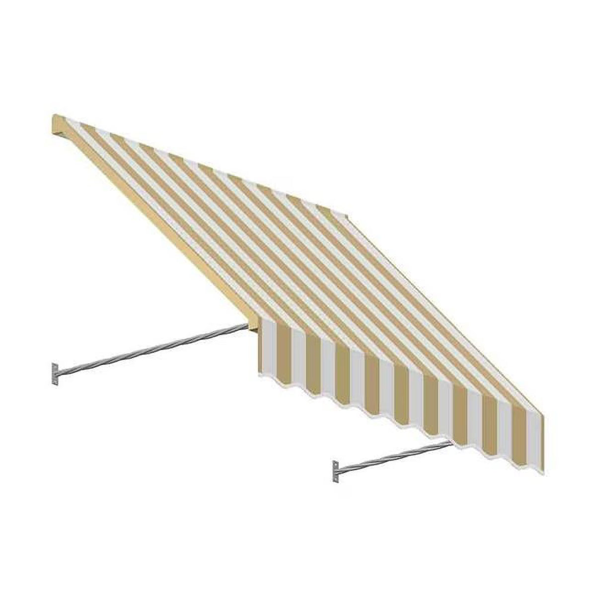 Linen & White Twisted Rope Arm Window & Entry Awning T388