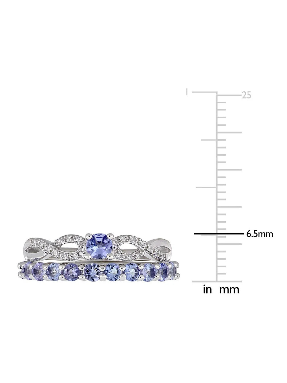 Tanzanite Engagement Ring & Wedding Band Set in Sterling Silver M997981