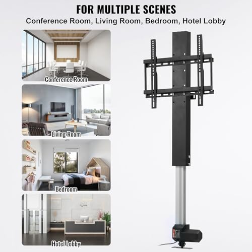 Motorized TV Lift Stand, Adjustable Height 38" to 66", Remote Control P614422
