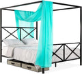 White Queen Size Metal Canopy Bed E915