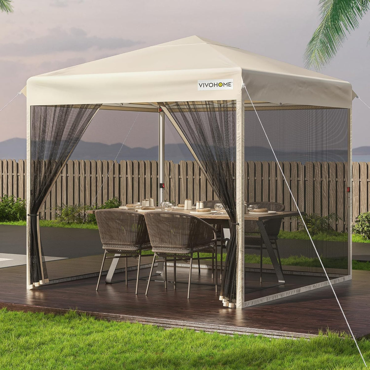 12x12ft Pop-Up Gazebo Screen Tent with Mosquito Netting V462