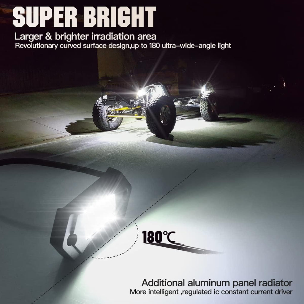 White 12PCS LED Rock Lights O894