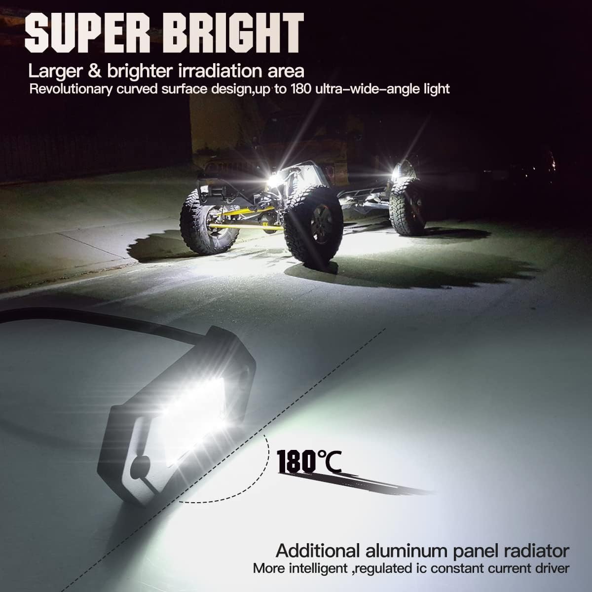 White 12PCS LED Rock Lights O894