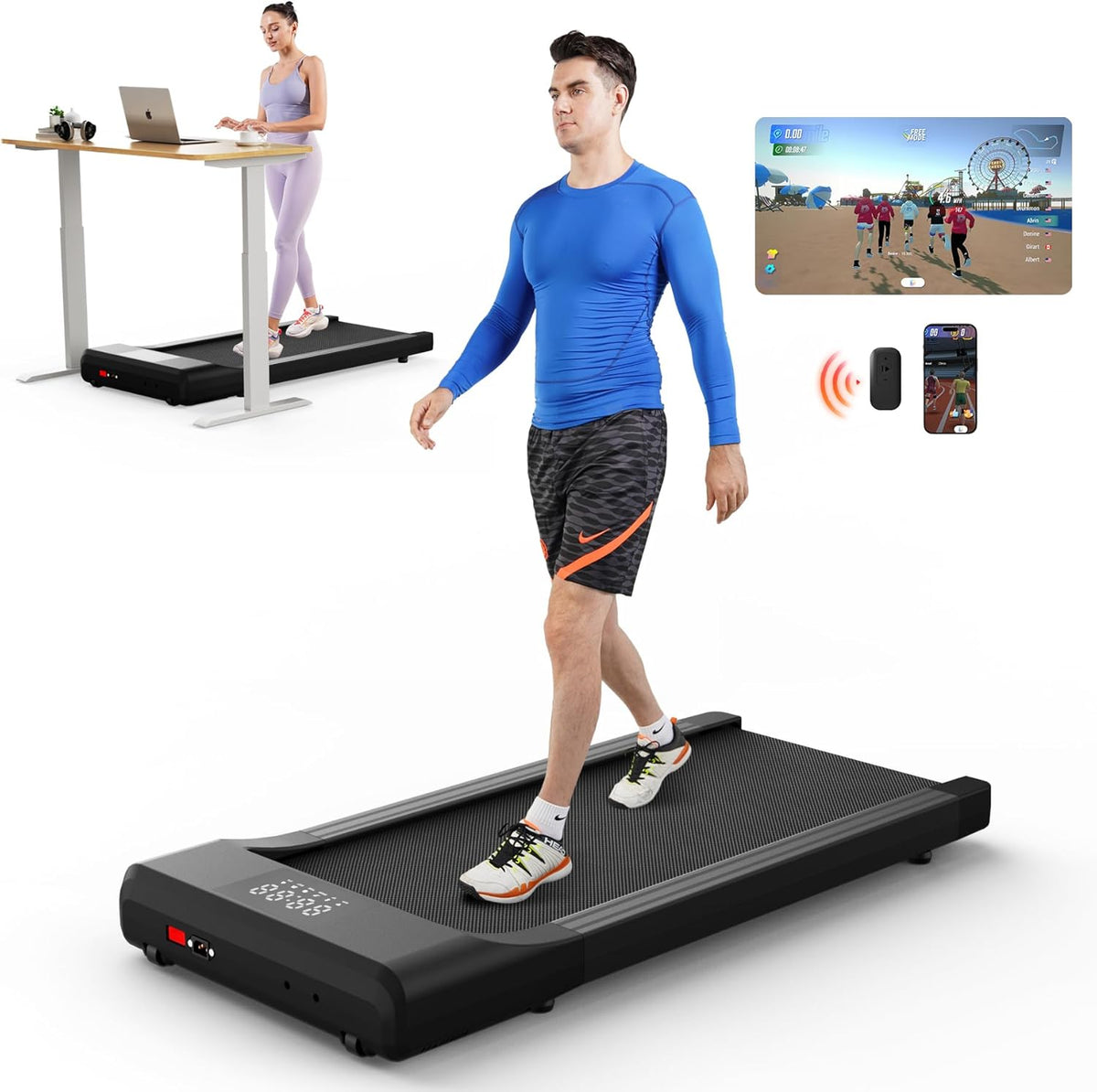 Walking Pad Under Desk Treadmill with Remote Control LED Display V577