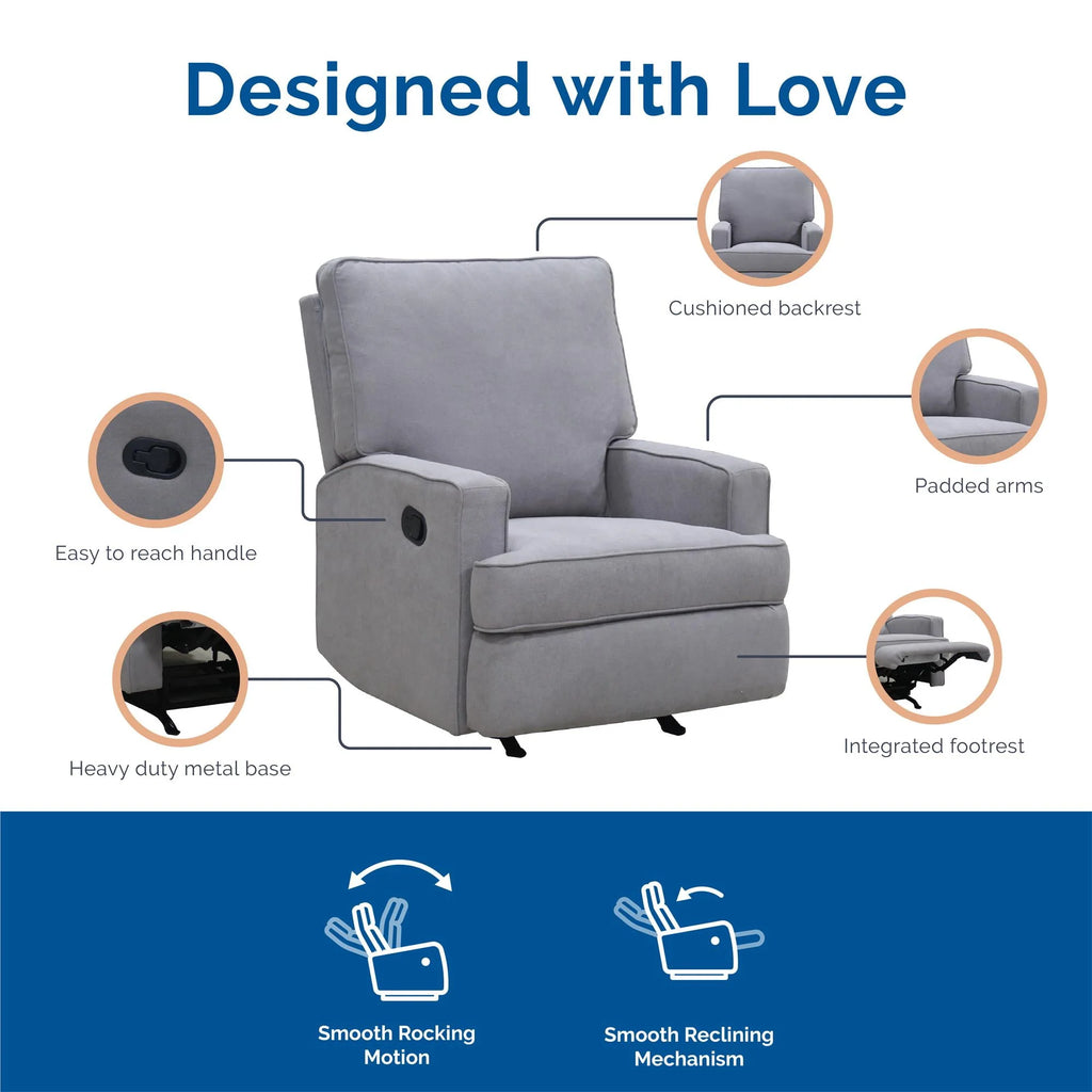 Beige Chenille Rocker Recliner Chair N11057