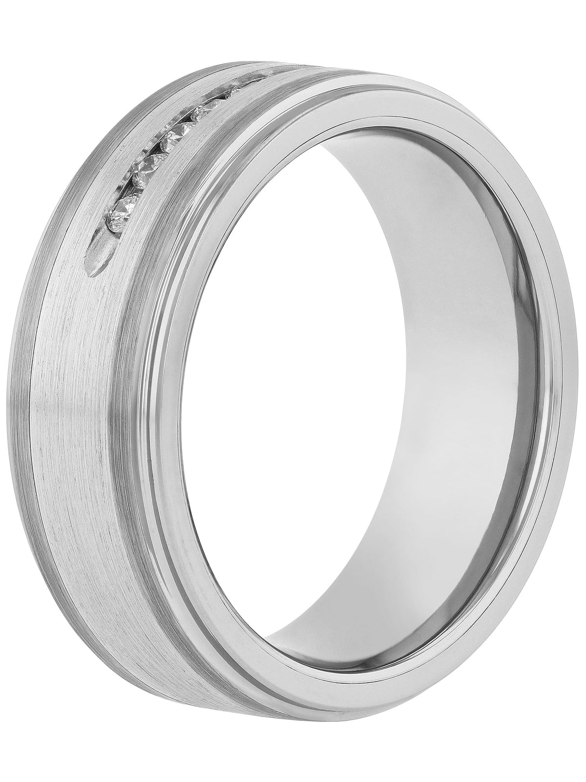 Mens Tungsten & Stainless Steel Wedding Band I53080