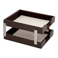 Dark Brown Leather Double Letter Trays O7226