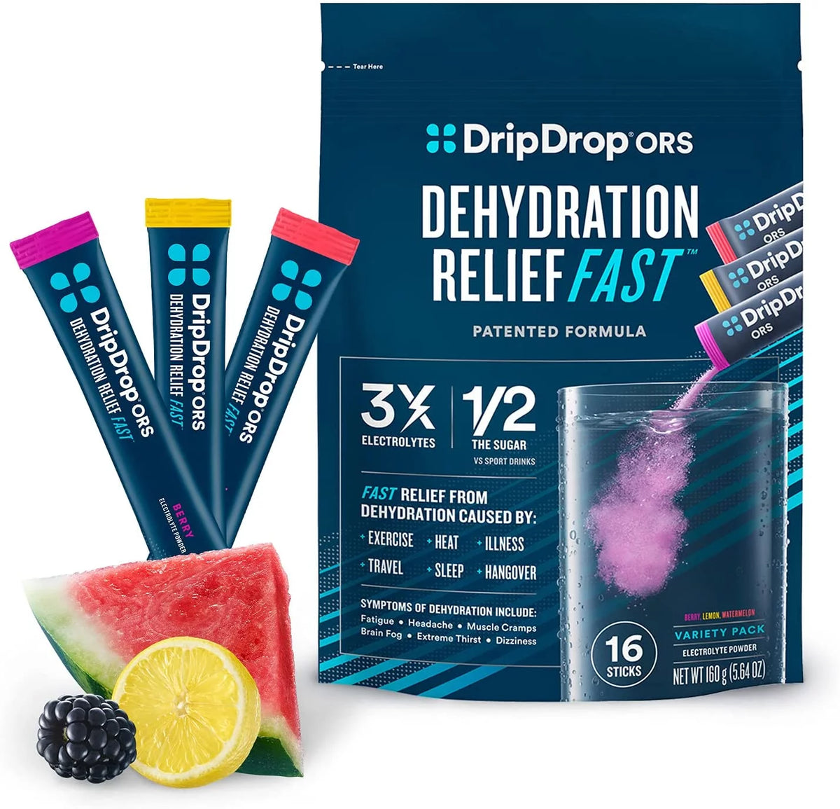16 x 8 Oz Servings Electrolyte Powder Variety Pack U372127