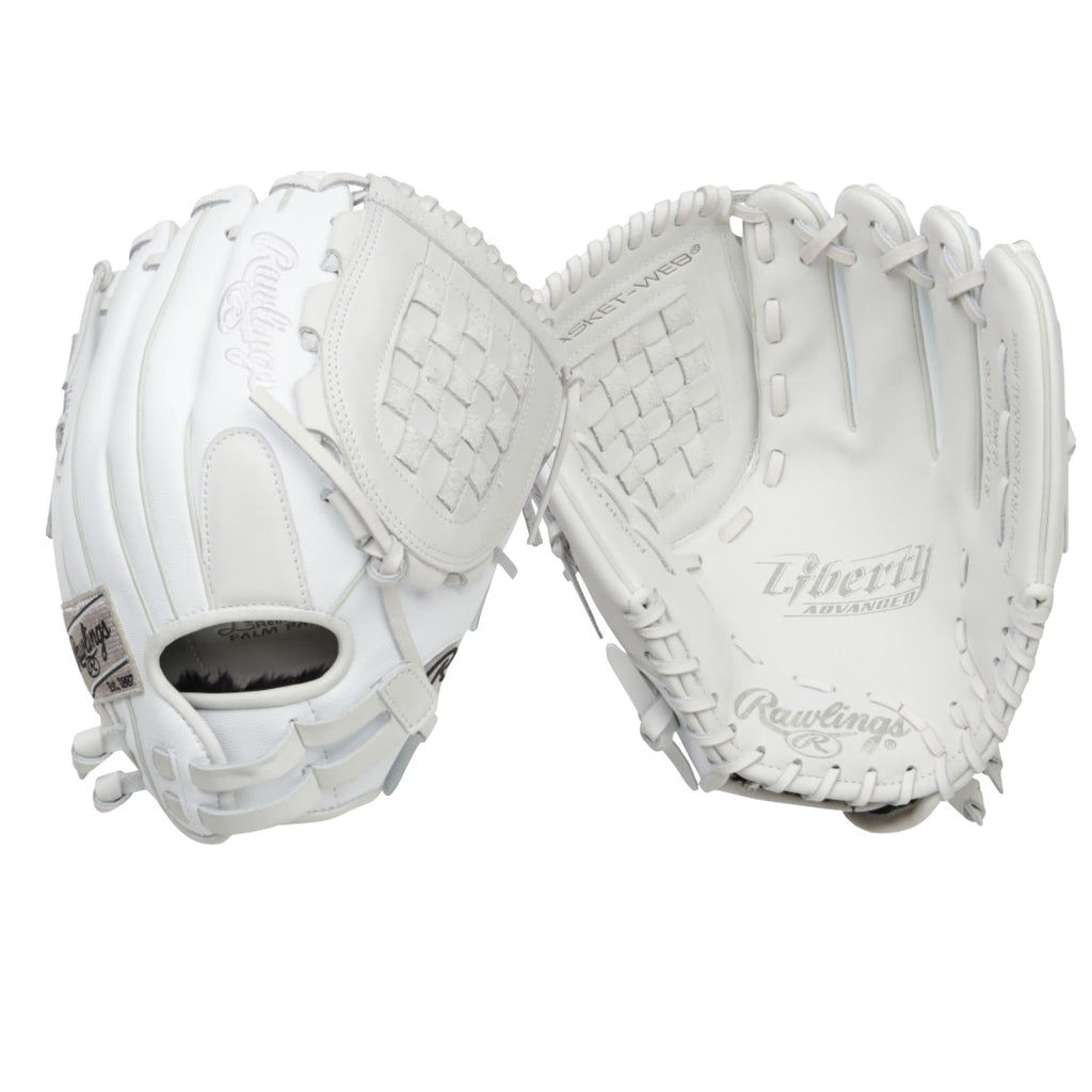 White 12" Basket Web Fastpitch Softball Glove Y181